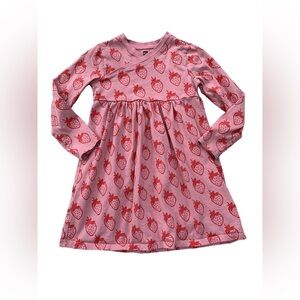 Tea Collection Size 5 Strawberry Fresa Fields Faux Wrap Long Sleeve Dress
